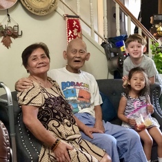 Mommy Merle and Daddy with grandkids Jacob and Paige M, Summer 2020.