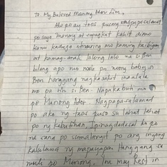 Tribute from Ate Vilma, a neighbor in Manila, April 2021.