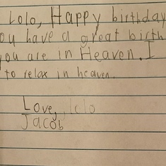 Letter by Jacob M, 9yo grandson
09/16/22