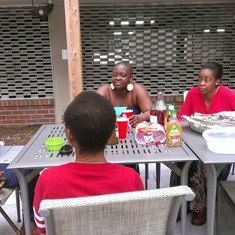 cook out treat/family reunion made possible by son Protus N Wambo junior