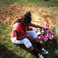 At my mom's grave site on her birthday -
July 14, 2013
