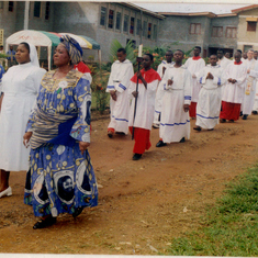 1999, Kumba Town Parish, Kumba, procession to the final vow/profession of Rev. Sis. Nkeng Fomenky