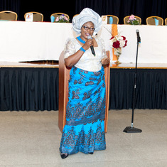 Deaconess Ronke Smith-Adebanjo delivering her tribute about Queen Mama Eniyemamwen Aliu-Otokiti