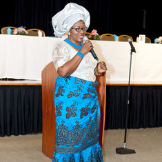Deaconess Ronke Smith-Adebanjo delivering her tribute about Queen Mama Eniyemamwen Aliu-Otokiti