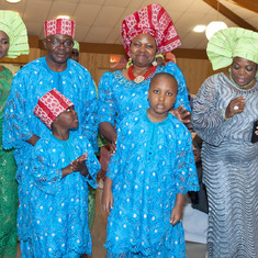 Mrs Adijatu Aliu Kenneth-Unuovurhaye dances in with his husband Mr. Kenneth-Unuovurhaye, and their kids Ejiro and Otega Kenneth-Unuovurhaye. With them also are their friends from Atlanta