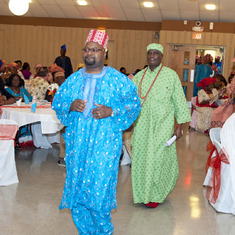 Dr Stanley ALiu-Otokiti dances in with his wife Ladashia, and behind him is Mr John Idehen