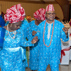 Mr and Mrs Adams Aliu Otokiti dancing. Behind is Mr. Omoreghie dancing