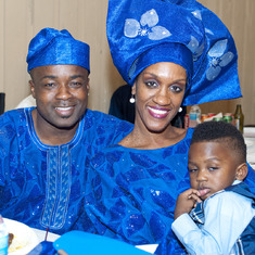 Mr and Mrs Kunle Okuwa and their baby boy