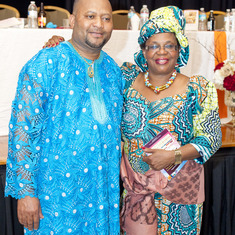 Mr Wilfred Aliu Otokiti (Son of Queen Mama Eniyemamwen Aliu-Otokiti) with Mama Africa a family member