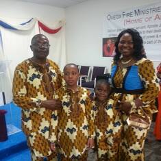 Mr. and Mrs Kenneth and Adijatu Unuovurhaye during the thanksgiving service in their Church-Omega Fire Ministry, Atlanta