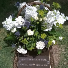 Flower arrangement at Mom's gravesite