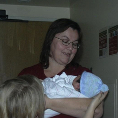 First time she held my youngest