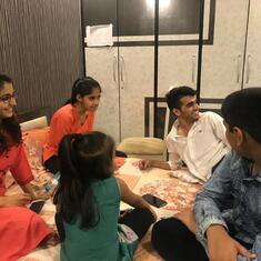 Raj with his cousins playing cards (Jan 2020)