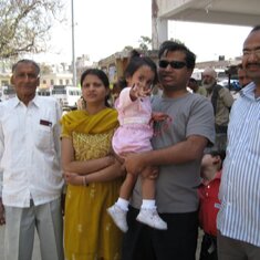 papa ji with his daughter, son, son-in-law and little Shreeya.