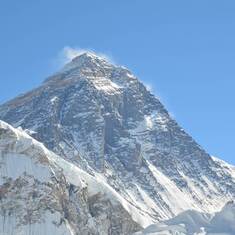 View of Everest from memorial cairn
