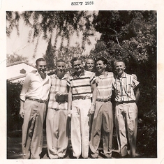 Mathews brothers with their father September 1958.
