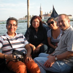 Venice Italy sharing the Gondola with Ricardo and his wife Aracely trip to Europa 2014.