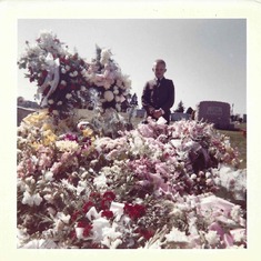 Randy graveside at Linda's funeral