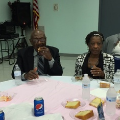 Uncle and Auntie at Cousin Red’s service and repast.