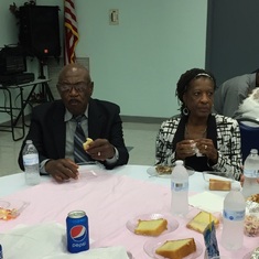 Uncle and Auntie at Cousin Red’s service and repast.