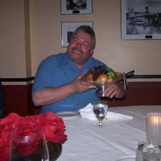 Randy - Displaying the lovely fruit and nut platter at El Gaucho's