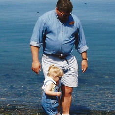 Randy and Taylor - Old DuPont Dock.  Family Outing in 1997