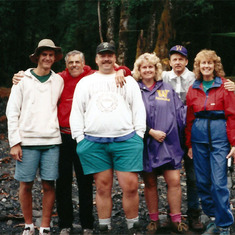 Hiking at the Hoh River.  Cody, Grandpa Freddy, Randy, Robin, Lauren & Gaylle.