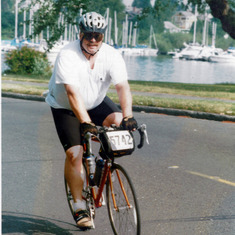 Randy riding the Seattle to Portland in 1999
