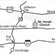 Tennessee map for Mount Horeb Church