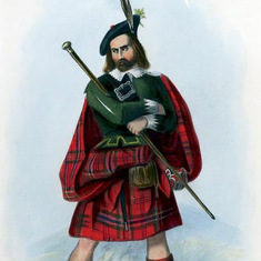 "Mac Lean" illustration from James Logan's book The Clans of the Scottish Highlands, 1845