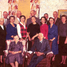 1959-11 TN White Pine-60th Anniv Lula & Frank Rankin with children & spouses-Beulah-Lynn-Earle -Ralph-Stanley-Roy-Ross