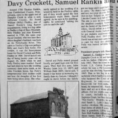 Pg.1 - Prominent people around Mt. Horeb. Davy Crockett, Samuel Rankin, J.J. Coile