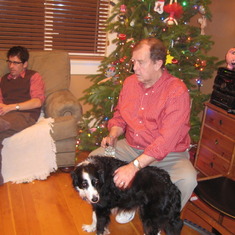 Ratch with Tiggy- his favourite Dog Christmas 2009