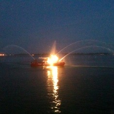 The fireboat tribute to Dad.