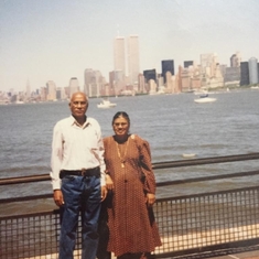 Visiting New York - USA 1998 Twin Towers in the background