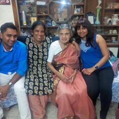 With grandson Pintu & wife Sharon at Sujatha & Winston's place