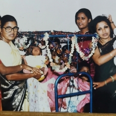 Mom at Anu's cradle ceremony 1988