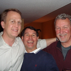 Ray with his buds Chris and Tommy - Super Bowl 2009 - Going away party for Brownie.