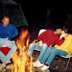Ray,Michelle,Jim by campfire