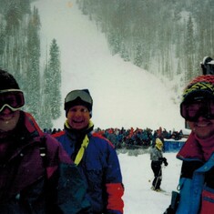 Ray,Joe,Jim Skiing Mary Jane