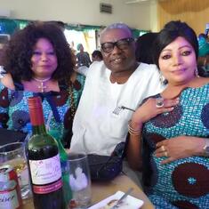Ray,his sister Rita and Aunt Mrs Omamuli at the 21st Year Remembrance for Late Mr Michael Mofolorunsho and Mrs Victoria Yetunde Pratt