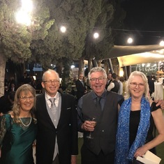 Wedding reception for Nathanial and Mercedes in Murcia, Spain 2019, parents of the groom, Nan Goodship and Peter Spohn