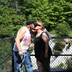 Ray and Mary Kissing at Chittenango Falls State Park