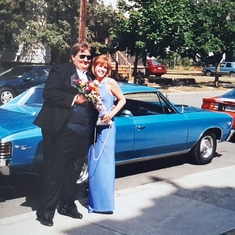 Ray and Mike's sister Reen with Frank's cool 67 Chevelle SS July 5th 1997