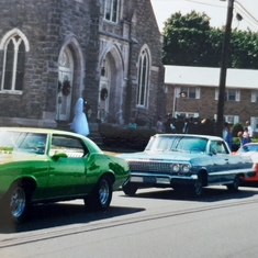Ray's beautiful 1964 Impala SS behind Gween, July 5th 1997
