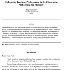 Enhancing Teaching Performance in the Classroom