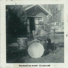 Ray 12 yrs old - with his drum set.