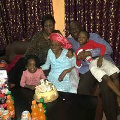 Mama with son, Nnaemeka and daughter in law, Isioma and their children