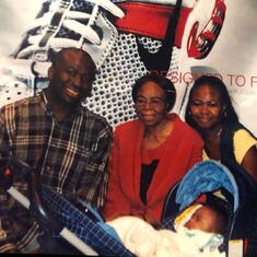 Mama with son, Nnaemeka and daughter, Uche and grandson Daniel