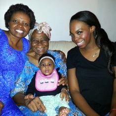 Mama with her daughter, Anuli, grand daughter Ijeoma and great grand daughter,  Khloe. Four Generations